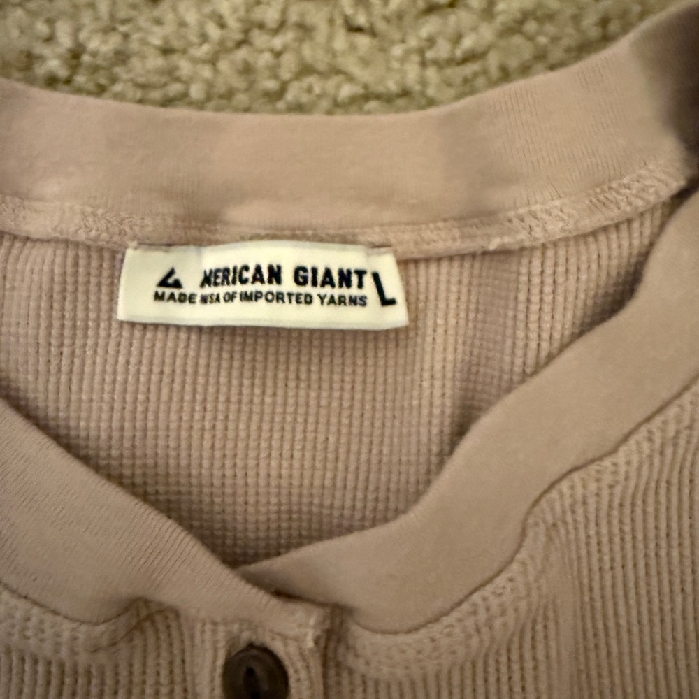 American Giant Long Sleeve Henley Shirt - Picture 2 of 4